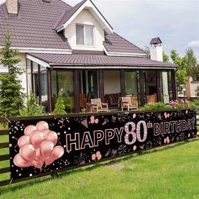 img 4 attached to PIMVIMCIM 80th Birthday Decorations Banner for Women – Rose Gold, Large Happy 80 Year Old Birthday Party Sign Supplies, Backdrop Photo Booth for Indoor/Outdoor Celebrations (9.8x1.6ft)