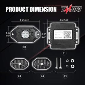 img 3 attached to 🚗 Набор светильников TMORI 4 Pods RGB LED Rock с контроллером приложений - набор светодиодных подсветок под небо различных цветов Neon CREE для внедорожных грузовиков, автомобилей, квадроциклов, внедорожников, лодок - водонепроницаемый и совместим с режимом музыки