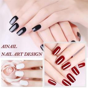 img 2 attached to 💅 AINAIL 18 Цветовый стартовый набор гель-лака для ногтей с базовым и верхним покрытием, матовым топом, УФ-лампой - Полный набор гель-лака для ногтей