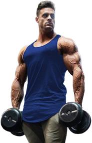 img 1 attached to 👕 LecGee Men's 2-Pack Stringer Tank Top, Y-Back Sleeveless Sports T-Shirt, Muscle Gym Undershirts, Running Training Vest