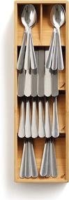 img 2 attached to 🍴 Bamboo Compact Cutlery Organizer Kitchen Drawer Tray - Joseph Joseph 85168 DrawerStore (Small)