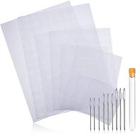 versatile clear plastic canvas sheets with large eye needles for embroidery craft - set of 8 sizes logo