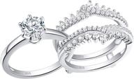 💍 stunning newshe wedding rings: enhance your engagement with sterling silver bridal set | sizes 4-13, 1.8ct cz logo