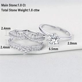 img 2 attached to 💍 Stunning Newshe Wedding Rings: Enhance Your Engagement with Sterling Silver Bridal Set | Sizes 4-13, 1.8Ct CZ