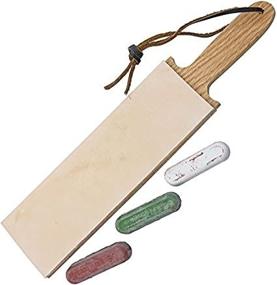 img 1 attached to 👌 High-Quality Double Sided Leather Paddle Strop: 2.5 Inch Wide with 3 Effective Compounds