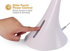 img 1 attached to 💡 Bostitch Office VLED1821WHITE-BOS Modern LED Gooseneck Desk Lamp with Dimmable Lighting, USB Charging Port, and White Finish