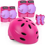 🛴 children's protective gear set for roller skating, skateboarding, bmx, scooter, and cycling - includes knee pads, elbow pads, wrist pads, and helmet logo