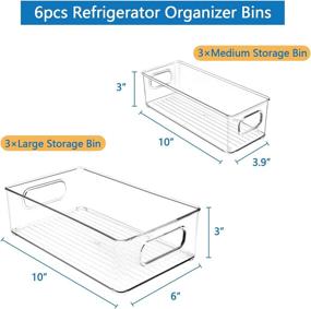 img 3 attached to 🥶 Clear Plastic Fridge Storage Bins with Cutout Handles - Set of 6 Stackable Organizer Bins for Pantry Organization and Storage