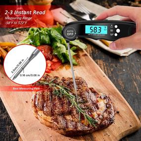 img 2 attached to DRHLWZN Meat Thermometer: Enhance Your Cooking Precision with Instant Read Digital Food Thermometer for BBQ Grill, Kitchen, Outdoor Cooking, Smokers, and Deep Frying - Upgraded Dual Probe, Waterproof Design (Black)