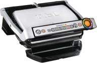 t-fal gc7 opti-grill indoor electric grill, silver - automatic sensor cooking, 4-servings logo
