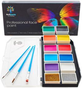 img 4 attached to Non-Toxic & Hypoallergenic Face Paint Kit – Dermatologically Tested – Professional Face Painting Kit for Kids & Adults – Cosplay Makeup – Easy Application & Removal – Leakproof Dry Glitters