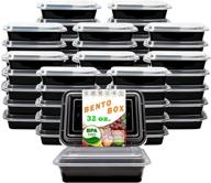 new century 50-pack 1-compartment food container - rectangular meal prep bento with lid - 32 oz - portable lunch box - stackable - bpa free - freezer/microwave/dishwasher safe - reusable storage logo