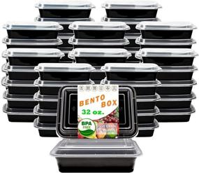 img 4 attached to New Century 50-Pack 1-Compartment Food Container - Rectangular Meal Prep Bento with Lid - 32 oz - Portable Lunch Box - Stackable - BPA Free - Freezer/Microwave/Dishwasher Safe - Reusable Storage