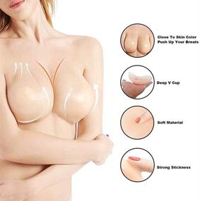 img 2 attached to 👙 Enhanced Push-Up Adhesive Bra: Premium Silicone Tape for Breast Lift, Sticky Pasties, A/B/C Cup