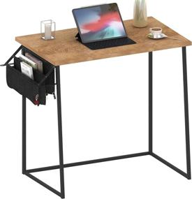 img 4 attached to 📚 Convenient 31" Laptop Table Office Desk with Storage: Modern Small Desk for Home Office, Bedroom, and Study