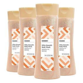 img 4 attached to Amazon Brand - Solimo Silky Smooth Body Wash, Peach and Orange Blossom Scent, 18 Fluid Ounce (Pack of 4): Luxurious Hydration for your Skin