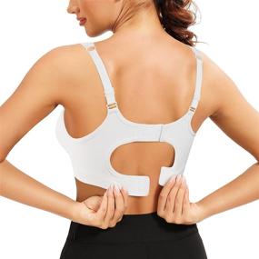 img 4 attached to 🏋️ High Impact Sports Bras for Women with Double Back Hooks - Adjustable Yoga Bra for Wireless Supportive Workout Crop Top