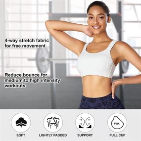 img 1 attached to 🏋️ High Impact Sports Bras for Women with Double Back Hooks - Adjustable Yoga Bra for Wireless Supportive Workout Crop Top