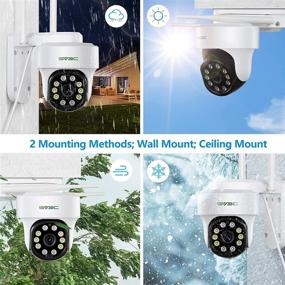 img 1 attached to 📷 SV3C WiFi Security Camera with Flood Light 1080P, Onvif IP Camera Outdoor, Pan Tilt Ceiling Dome Cameras with Color Night Vision, 2 Way Audio, Motion Detection, Remote View, Support Max 128G SD Card