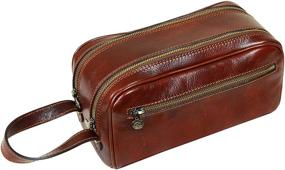 img 2 attached to Leather Cosmetic Toiletry Dopp Brown