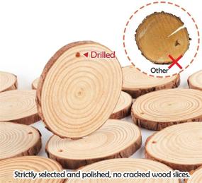 img 1 attached to 🌲 Rustic Wood Slices Ornaments: 30Pcs Unfinished Rounds with Pre-drilled Hole for Christmas Crafts and Wedding Decoration - Complete with 33 Feet of Jute Twine