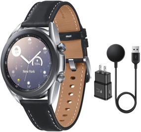 img 4 attached to Samsung Galaxy Watch 3 Stainless Steel (41mm) - SpO2 Oxygen, Sleep, GPS Sports + Fitness Smartwatch with 🕰️ IP68 Water Resistance - Includes Fast Charge Cube Bundle and is an International Model (Silver) - No S Pay SM-R850.