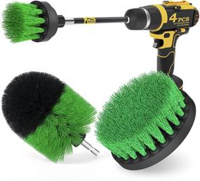 img 4 attached to Holikme 4Pack Drill Brush Power Scrubber Cleaning Brush Extended Long Attachment Set All Purpose Drill Scrub Brushes Kit For Grout