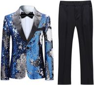 stylish boyland boys 2-piece tuxedo suit: shiny sequin peak lapel, slim fit jacket & pants, perfect for party performance logo