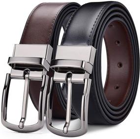 img 4 attached to DWTS Genuine Reversible 02Blackbrown Suitable Men's Accessories