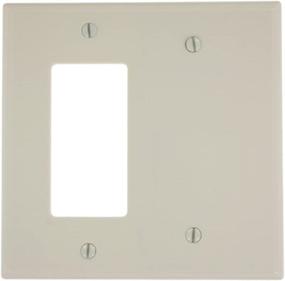 img 1 attached to 🔌 Leviton 80608-T 2-Gang Combination Wallplate: 1-Blank 1-Decora/GFCI, Midway Size, Thermoset, Light Almond