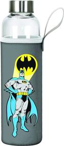 img 1 attached to 🦇 Gray Batman Glass Water Bottle by Spoontiques - 19921