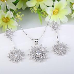 img 2 attached to EVER FAITH Silver Tone Snowflake Necklace Women's Jewelry