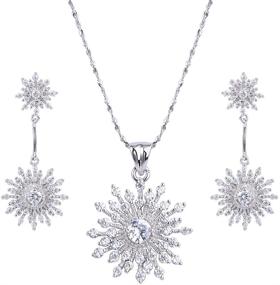 img 4 attached to EVER FAITH Silver Tone Snowflake Necklace Women's Jewelry