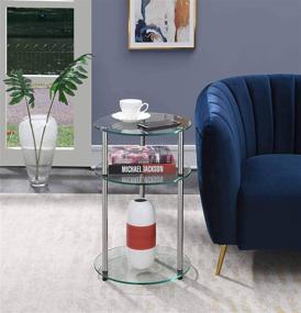 img 1 attached to 🔘 Classic Glass Designs2Go 3 Tier Round Table by Convenience Concepts - Glass