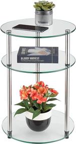 img 3 attached to 🔘 Classic Glass Designs2Go 3 Tier Round Table by Convenience Concepts - Glass