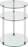 🔘 classic glass designs2go 3 tier round table by convenience concepts - glass logo