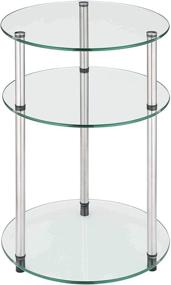 img 4 attached to 🔘 Classic Glass Designs2Go 3 Tier Round Table by Convenience Concepts - Glass