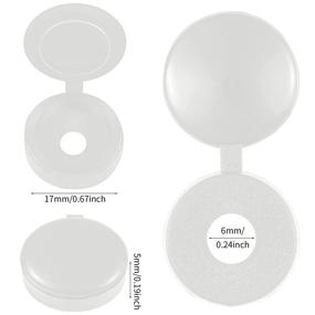 img 2 attached to 100 Pieces White Plastic Hinged Screw Cover Caps - Snap-On, Foldable, and Versatile Screw Caps for Ultimate Protection (Size M)