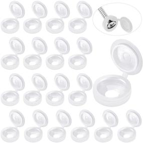 img 4 attached to 100 Pieces White Plastic Hinged Screw Cover Caps - Snap-On, Foldable, and Versatile Screw Caps for Ultimate Protection (Size M)