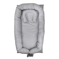 abreeze baby bassinet for bed baby nest - grey striped baby lounger: the ultimate breathable co-sleeping baby bed for bedroom/travel logo