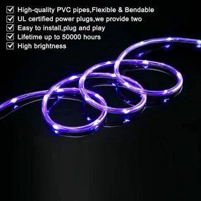 img 3 attached to Enhancing Outdoor Spaces: SURNIE 50ft UV Black Waterproof LED Rope Lights - Flexible, Connectable, and Cuttable for Bedroom, Patio, Party, Christmas, Camping Decoration!