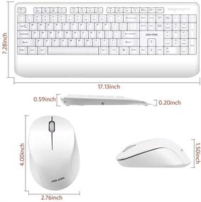 img 2 attached to 🖥️ 2.4GHz Wireless Keyboard and Mouse Combo - Ergonomic Computer Keyboard and Mouse Set with USB Unifying Receiver - Compatible with Windows PC, Laptop - Silent and Comfortable Typing Experience - Stylish White