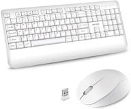 🖥️ 2.4ghz wireless keyboard and mouse combo - ergonomic computer keyboard and mouse set with usb unifying receiver - compatible with windows pc, laptop - silent and comfortable typing experience - stylish white logo
