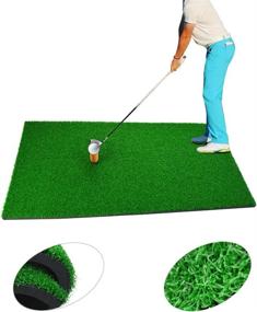 img 2 attached to 🏌️ SUMERSHA Golf Mat 12"x24" - Realistic Residential Practice Hitting Mat with Rubber Tee Holder for Outdoor and Indoor Golf Training - Portable and Durable Putting Mat for Office, Home, and Travel