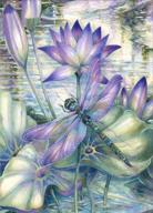 eobromd 5d diamond painting kits for adults - dragonflies and lotus flowers: round full drill embroidery painting, ideal gift for diamond art dotz enthusiasts, home decor wall art (12x16 inch) logo