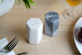 img 3 attached to 🧂 GoCraft Handcrafted Marble Salt and Pepper Shakers, White and Black