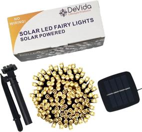 img 4 attached to 🏞️ DeVida Solar String Lights 120 Warm White LED, Easy to Install, Auto Night Turn On, Outdoor Water Resistant, 55 ft Set with 13 ft Lead Wire & 42 ft Lighted Strands for Tree Wrapping