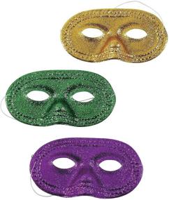 img 1 attached to Sparkle in Style with Fun Express 🎭 Mardi Gras Glitter Half Masks - 12 Pieces