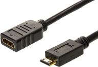 🔌 amazon basics mini hdmi male to hdmi female converter adapter cable - 6-inch, 1-pack: streamline your hdmi connections with this high-quality adapter cable logo