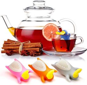 img 2 attached to ☕️ FineGood Platypus Silicone Tea Infusers: Set of 4 Pack Tea Filter Strainers for Loose Leaf Tea